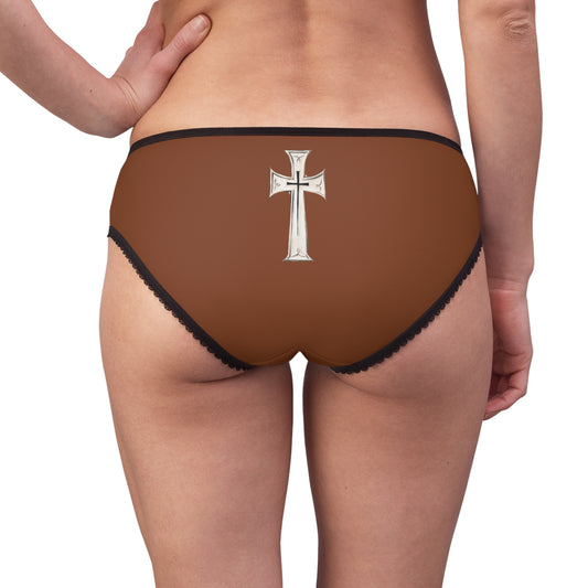 "First Darkness Then Comes Light" #02, Women's Briefs (Saddle Brown)