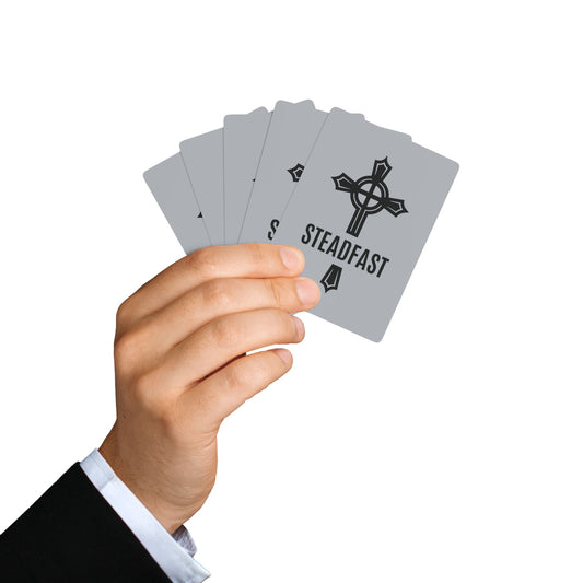 "Steadfast Cross", Christian Playing Cards (Serene Grey)