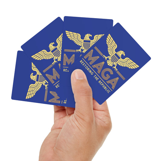 "MAGA - Restoring the Republic", Political Playing Cards (Patriot Blue)