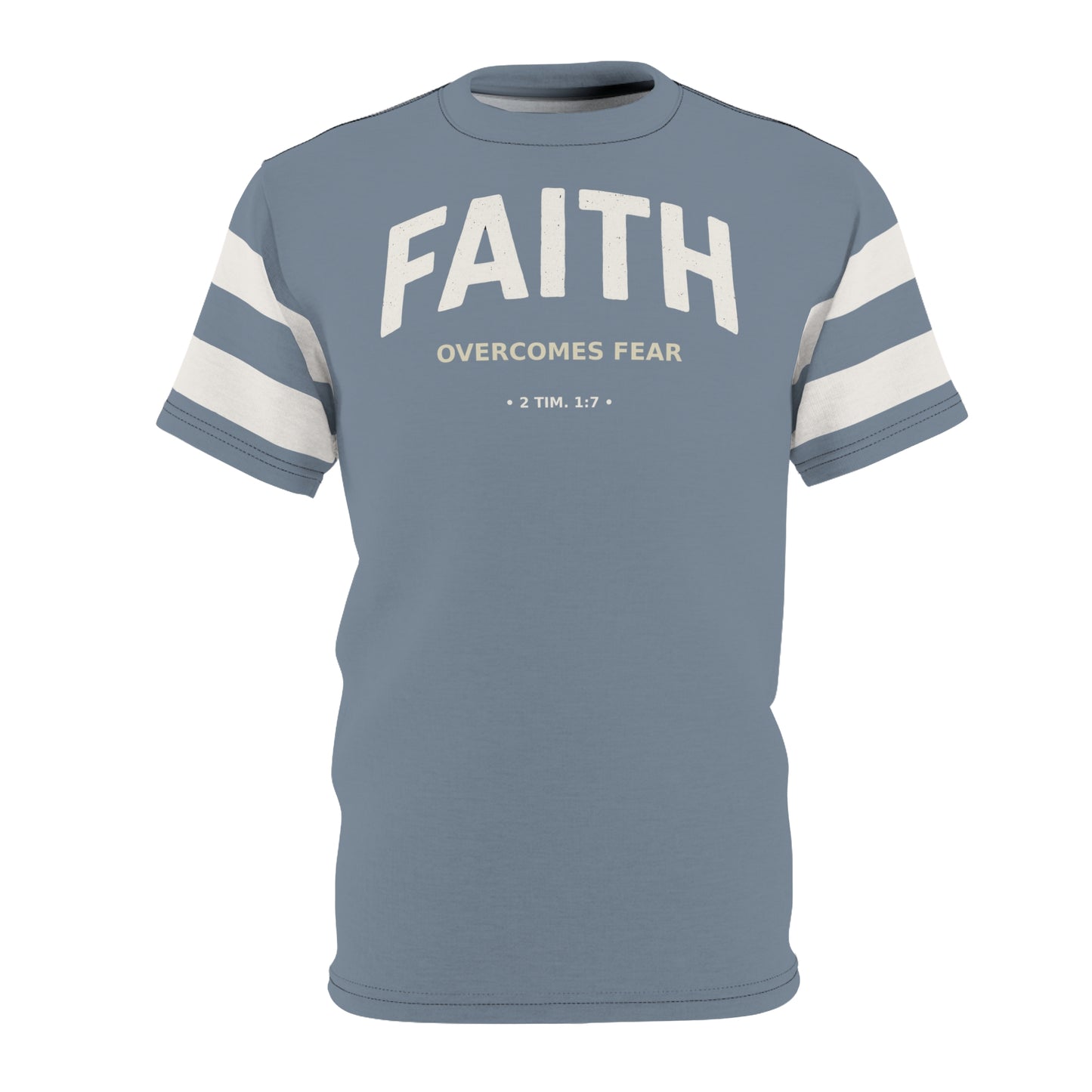 "Faith Overcomes Fear", Unisex Tee (Atlantic Grey)