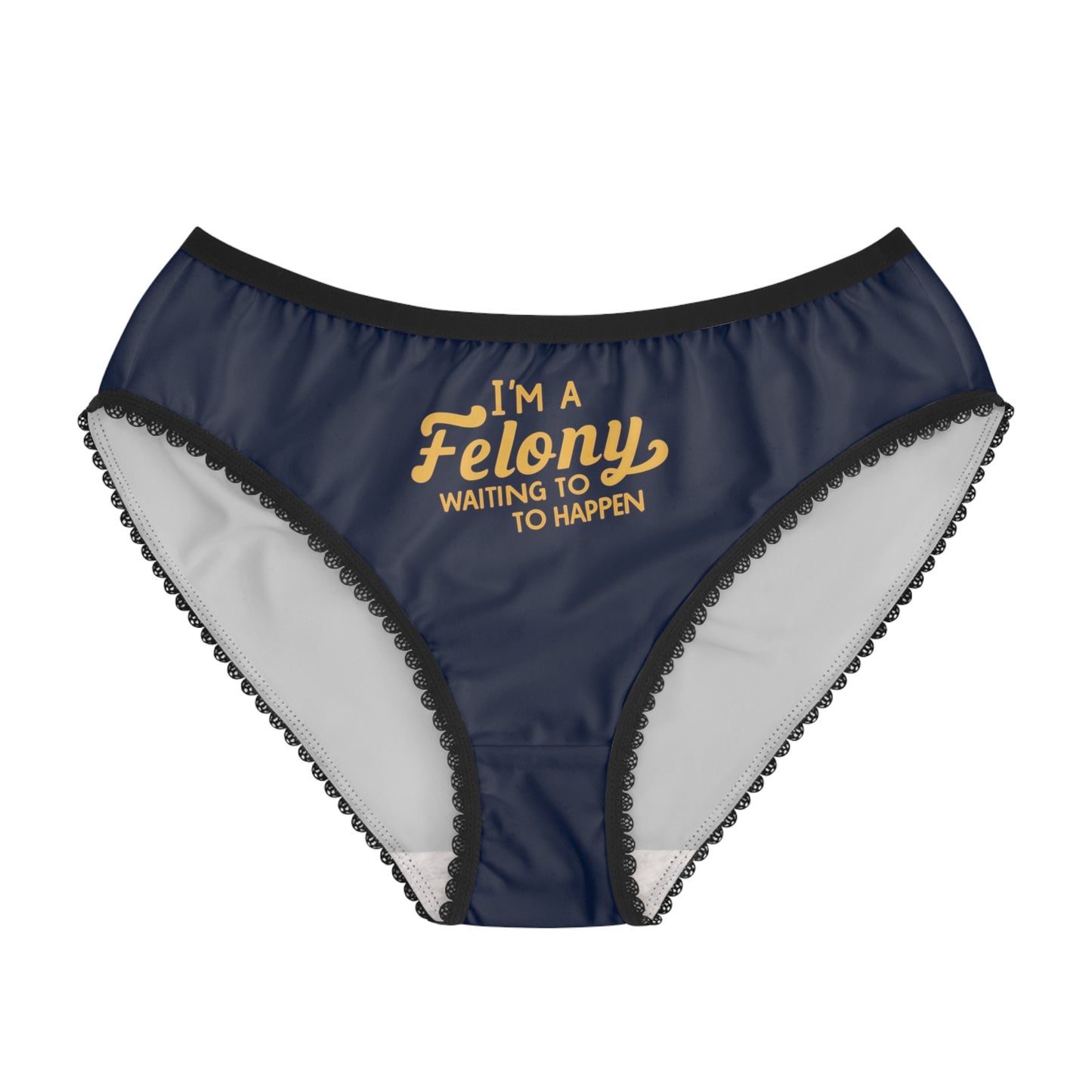 "I'm a Felony Waiting to Happen", Women's Briefs (Deep Ocean Blue)