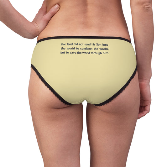 "Good News - John 3:17", Women's Briefs (Buttermilk Yellow)