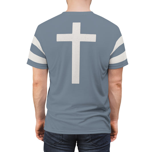 "Faith Overcomes Fear", Unisex Tee (Atlantic Grey)