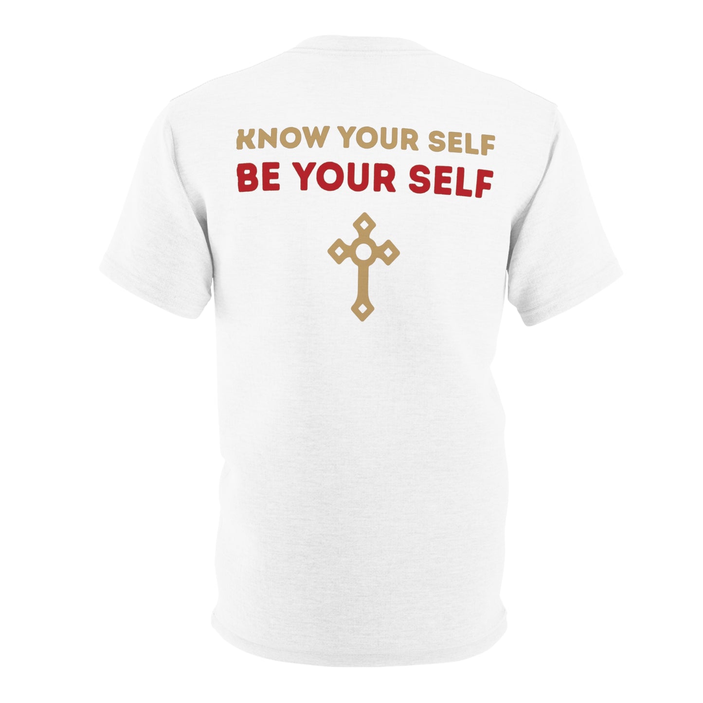 "Know Your Self", Unisex T-shirt (Foamy Milk White)