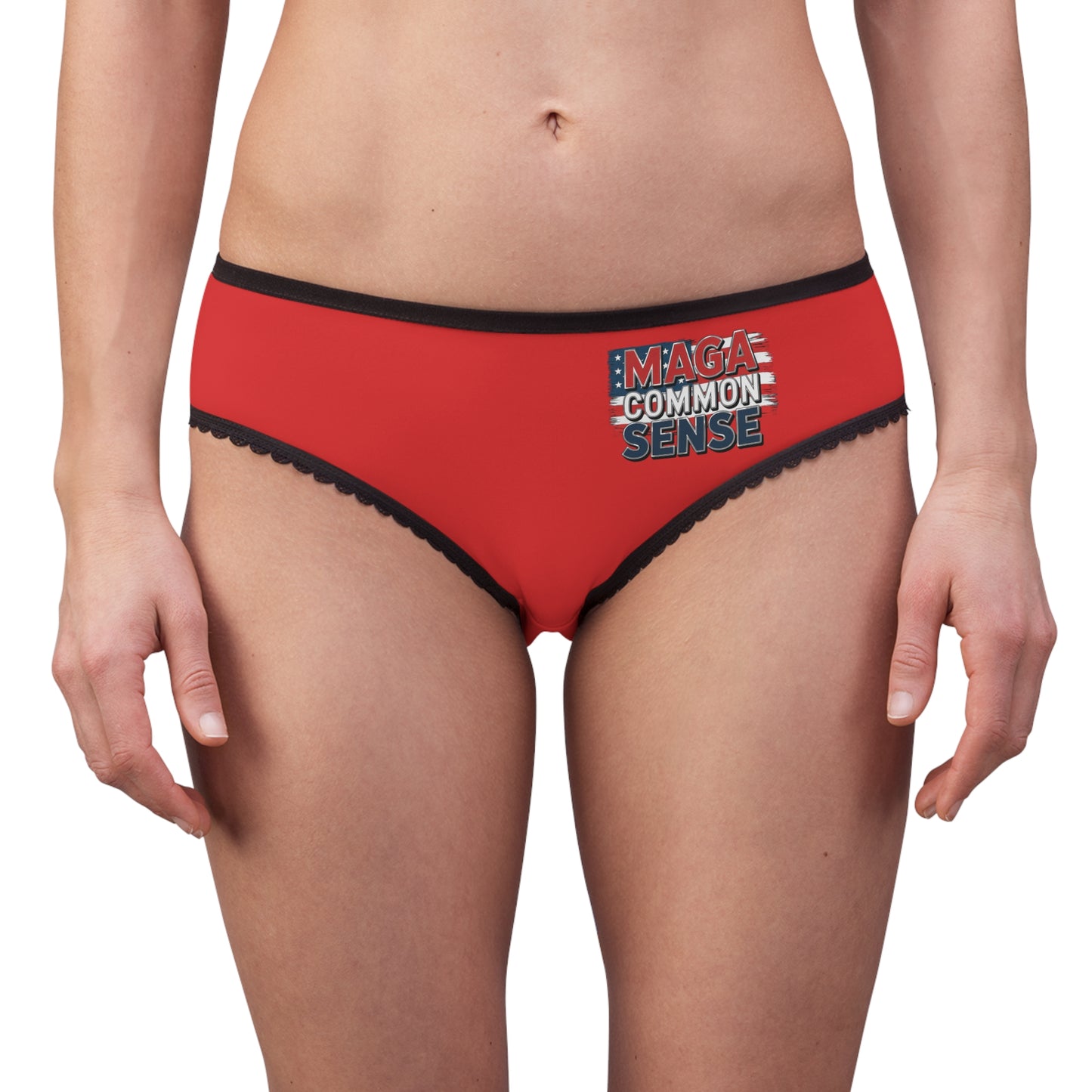 "MAGA Common Sense" #01, Women's Briefs (Republican Red)