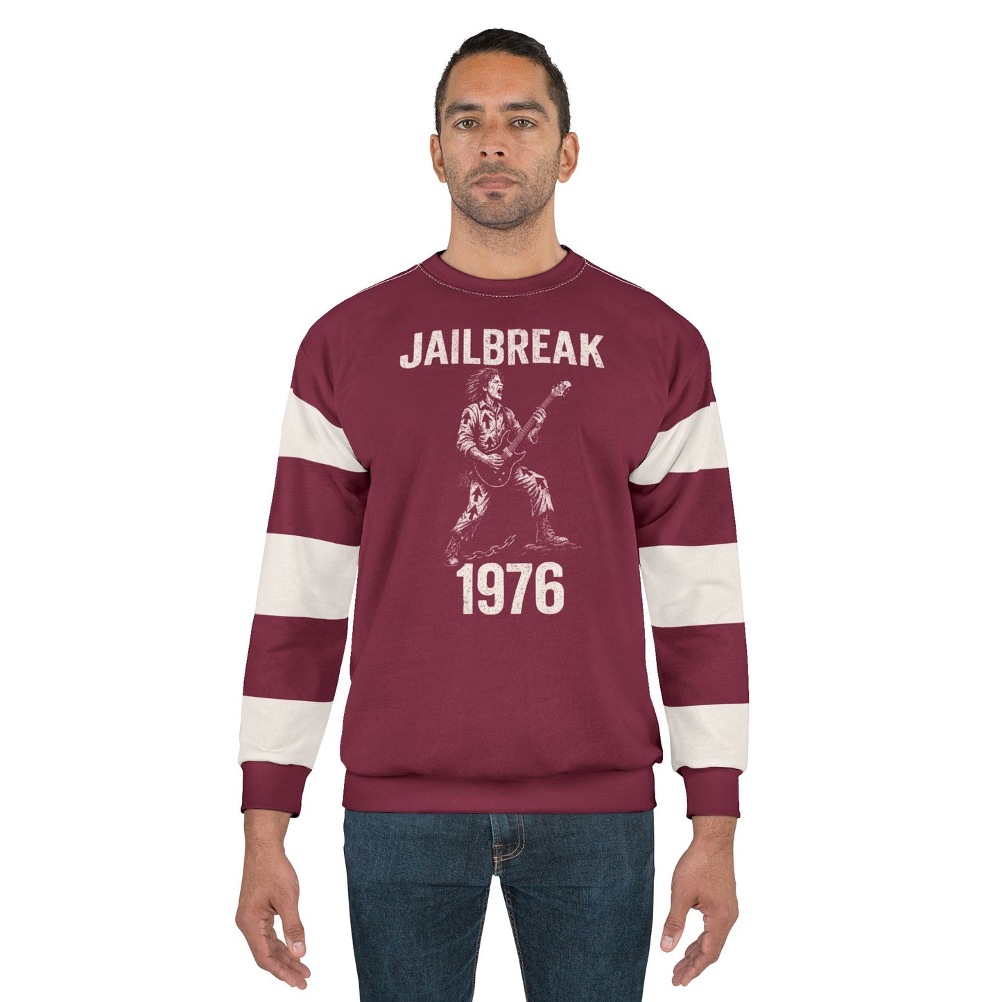 "Jailbreak 1976", Unisex Sweatshirt (Mulberry Red)