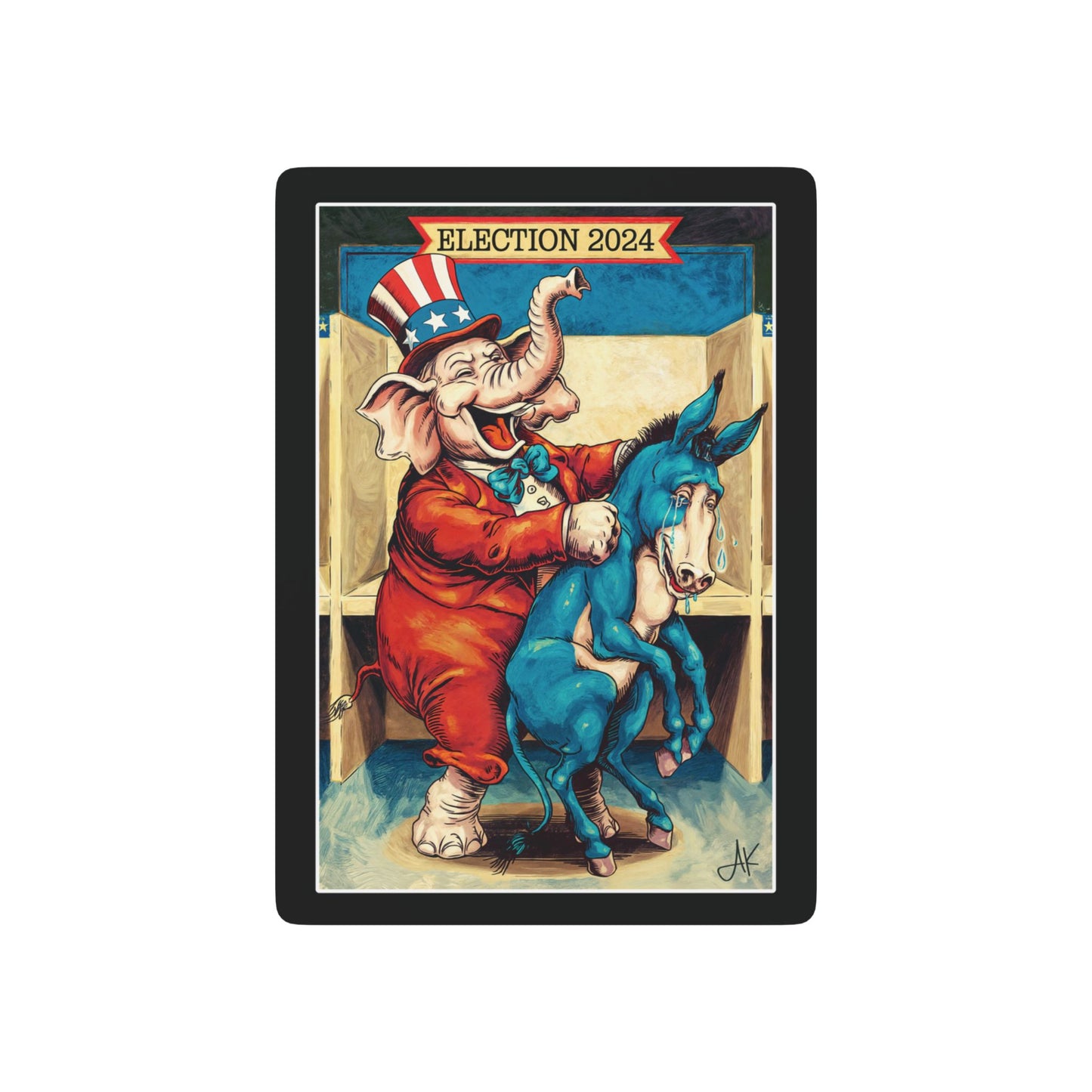 "MAGA Spanked the Donkeys 2024", Political Playing Cards (70's Black)