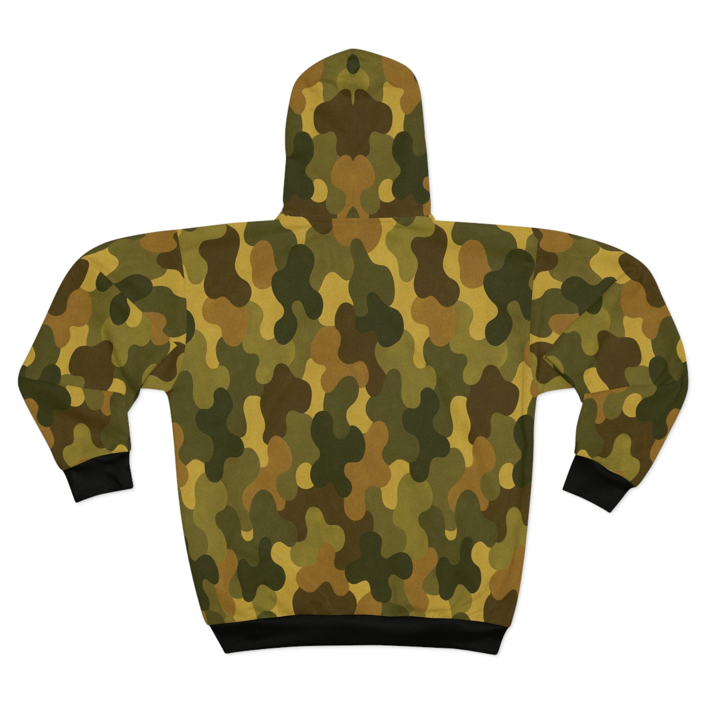 "SASR inspired Day-Ops Camouflage" Style 01, Unisex Wearable Art Zip Hoodie (SASR Black Coffs & Waist)