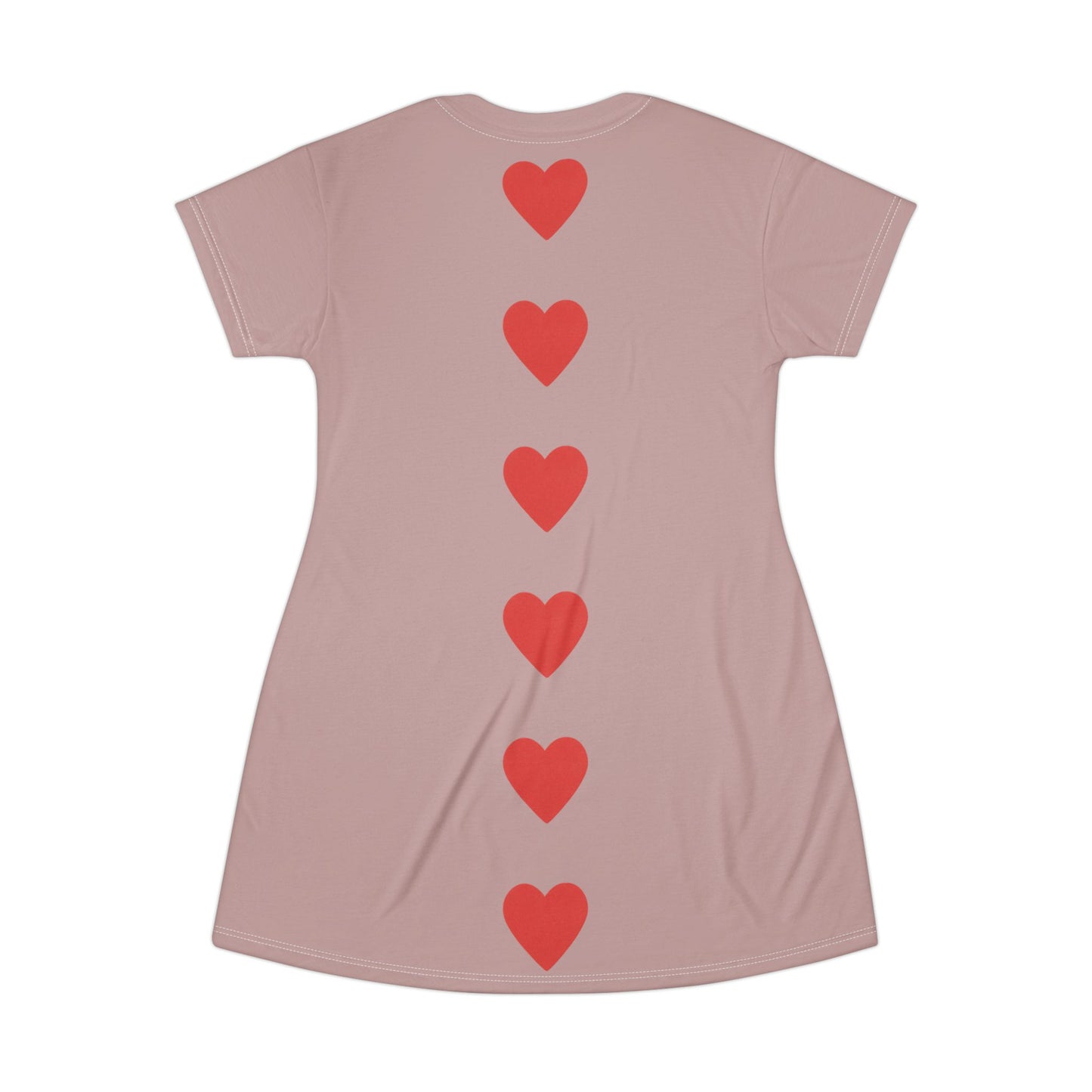 "Big Heart", T-Shirt Dress (Dusty Rose)