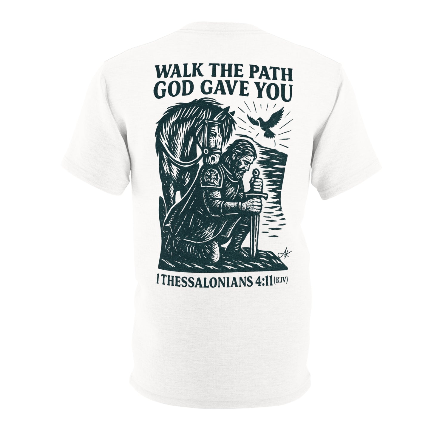 "1 Thessalonians 4:11 (KJV)", Wearable Art Unisex T-shirt (Norse Ink)