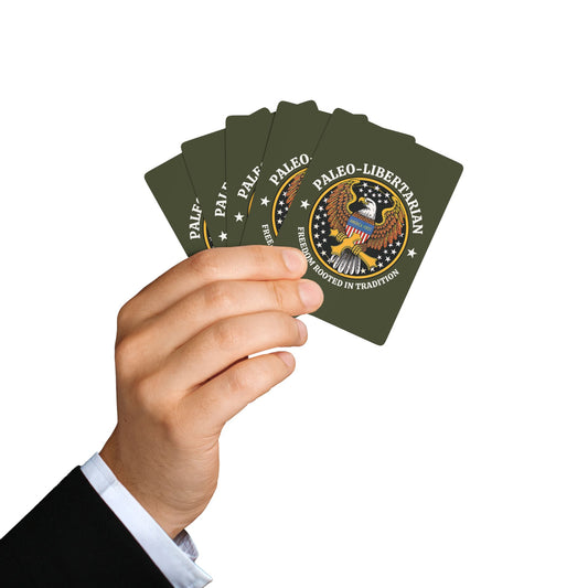 "Paleo-Libertarian" #01, Political Playing Cards (Dark Olive Green)