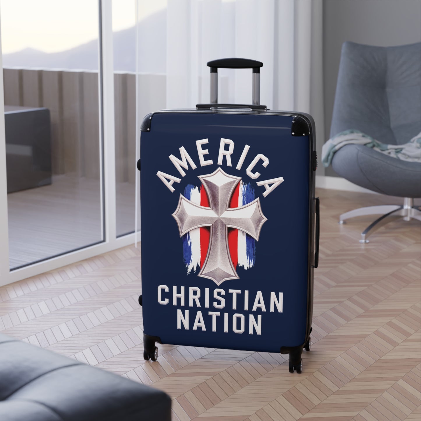 "America - Christian Nation" #01, Suitcases (Dark Blue)