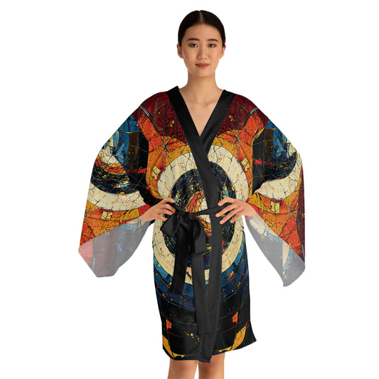 "Shatterdawn Vortex", Long Sleeve Kimono Robe