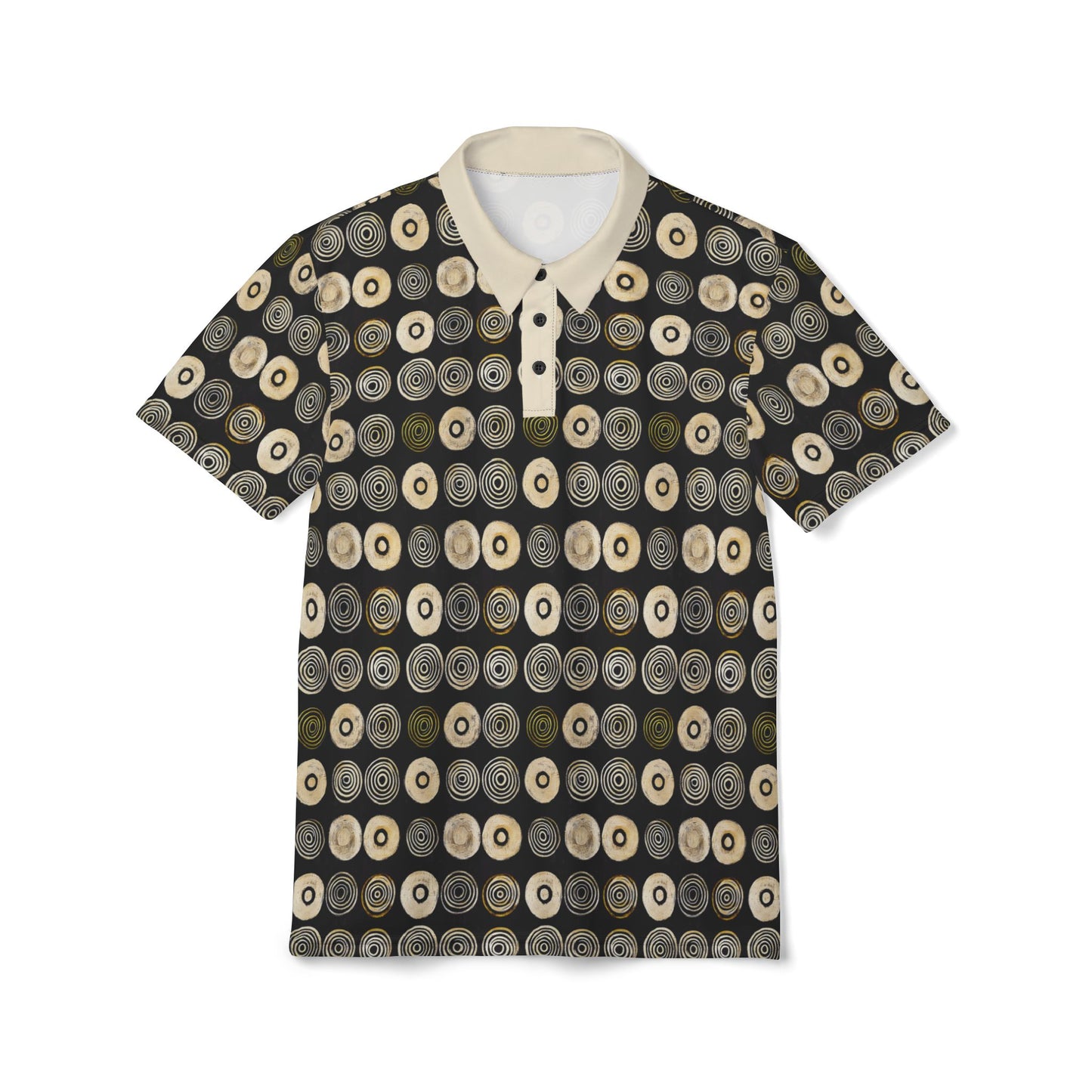 "Punk Polka", Unisex Polo Shirt (Iced Almond Collar)