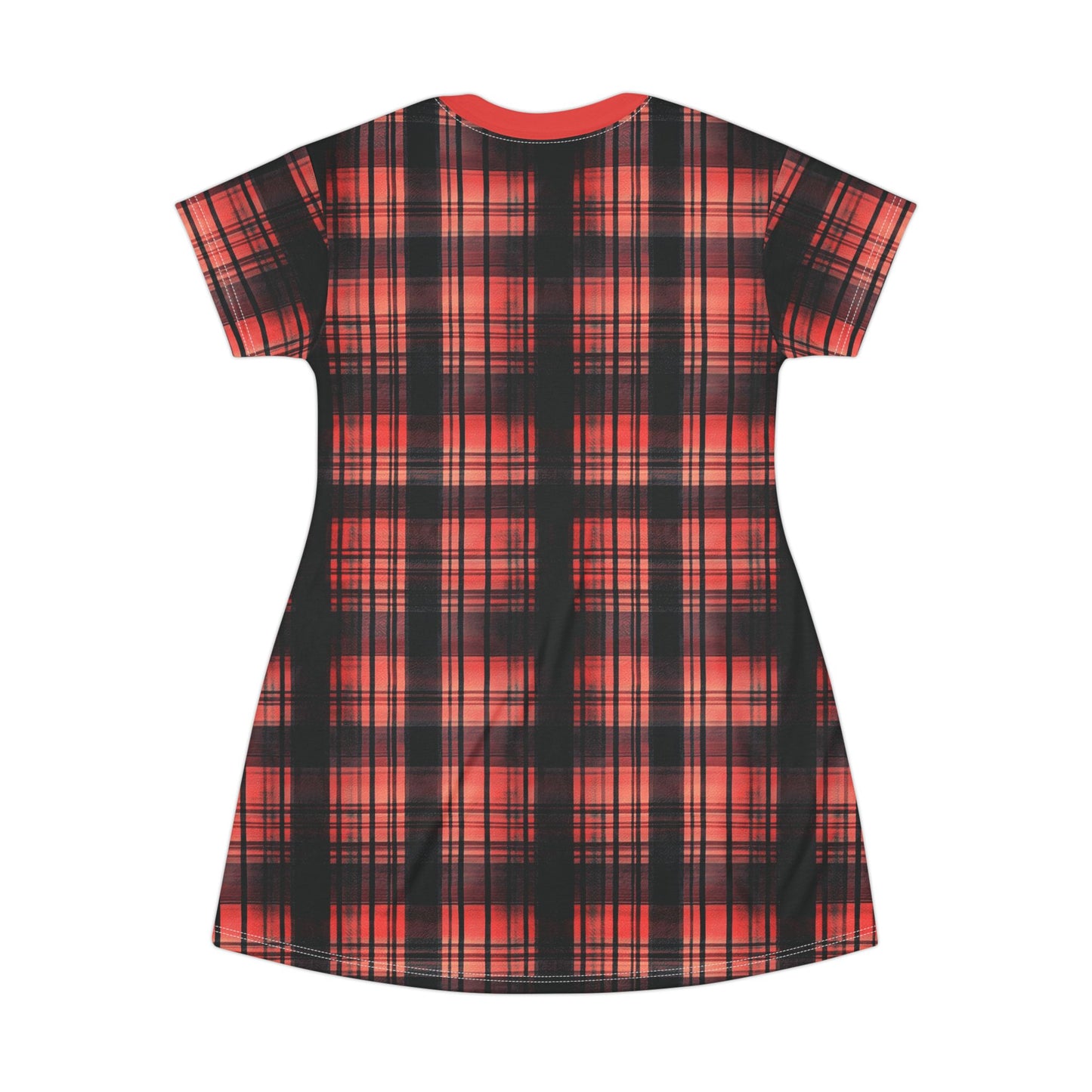 "Kin of Flame", T-Shirt Dress (Faded Red Collar)