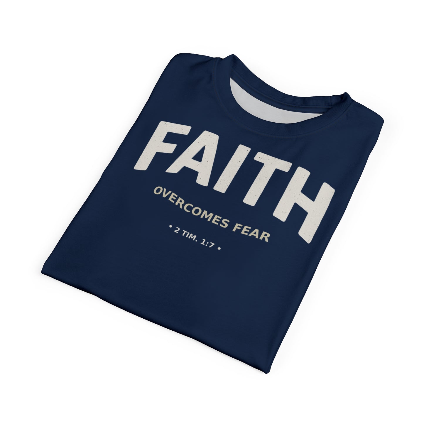 "Faith Overcomes Fear", Unisex Tee (Cambridge Blue)