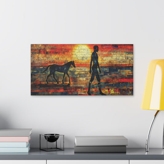 "Anam & Each (Gaelic); Soul and Steed (English)", Stretched Classic Canvas Fine Art Print