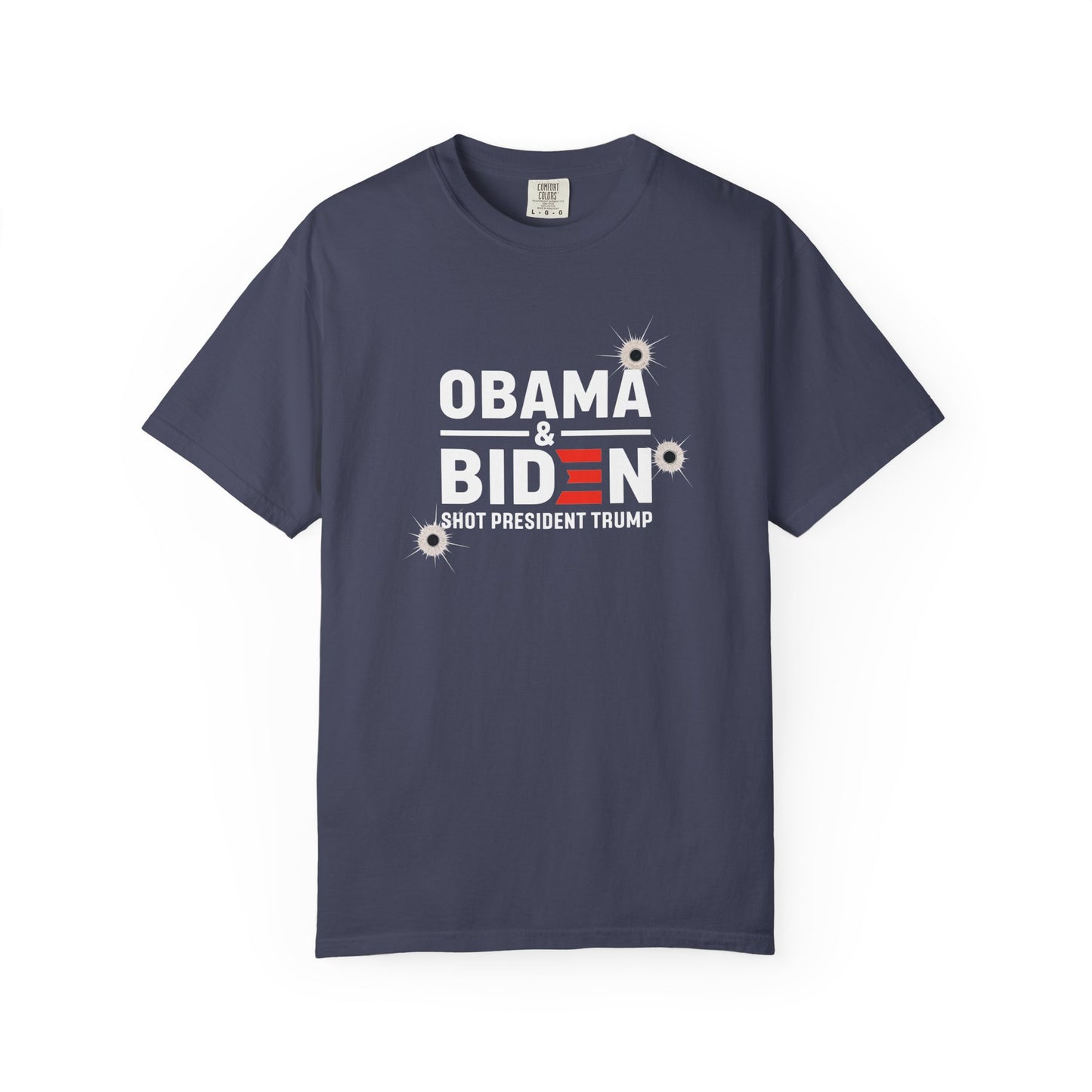 "Obama & Biden Shot President Trump", Unisex Black T-shirt