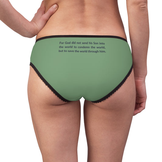 "Good News - John 3:17", Women's Briefs (Zephyr Green)