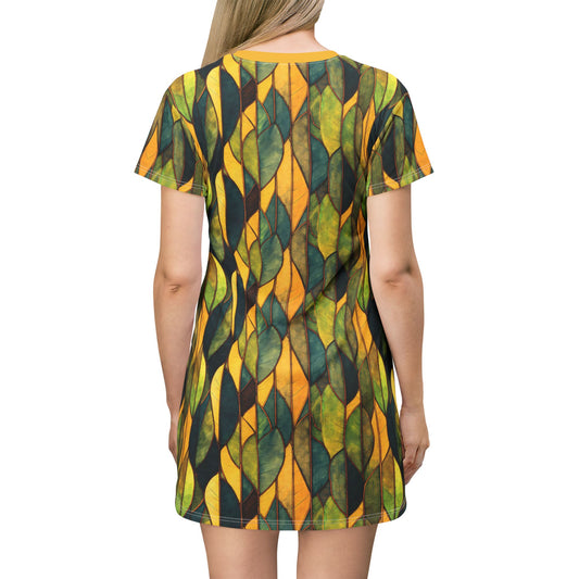 "Inner Grove", T-Shirt Dress (Amber Collar)