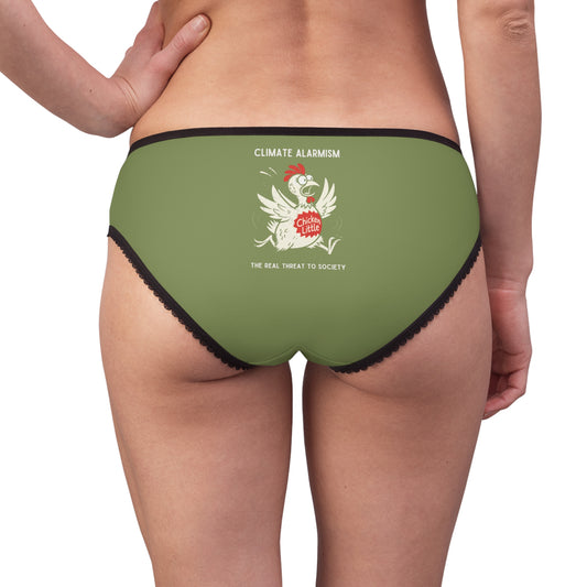"Climate Alarmism - The Real Threat to Society" #22, Women's Briefs (Winter Pear Green)