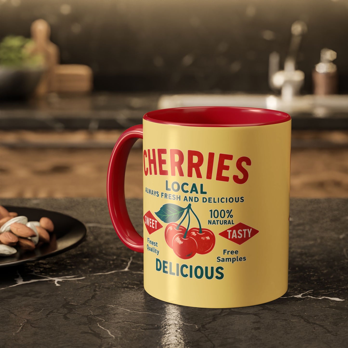 "Delicious Cherries", Colorful Mugs (11oz, 15oz) (Sanctum Veil)