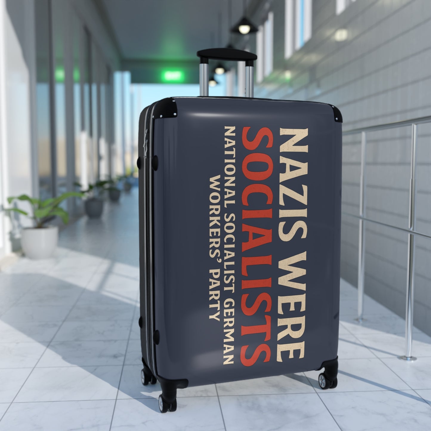 "Nazis were Socialists", Suitcase (Burka Blue Grey)
