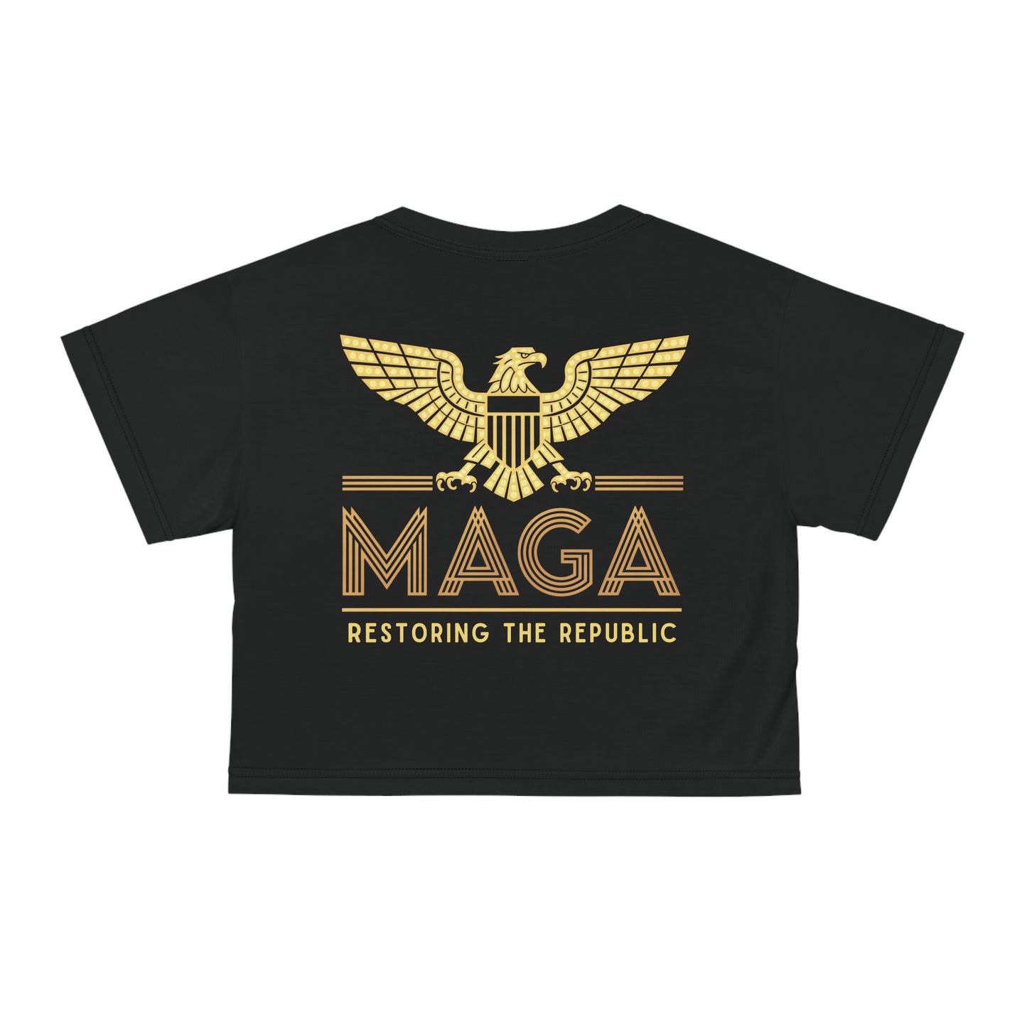 "MAGA - Restoring the Republic", Crop Tee (Void Black)