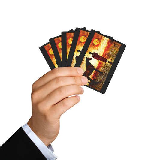 "Childhood's Sunset", Fine Art Playing Cards (Void Black)