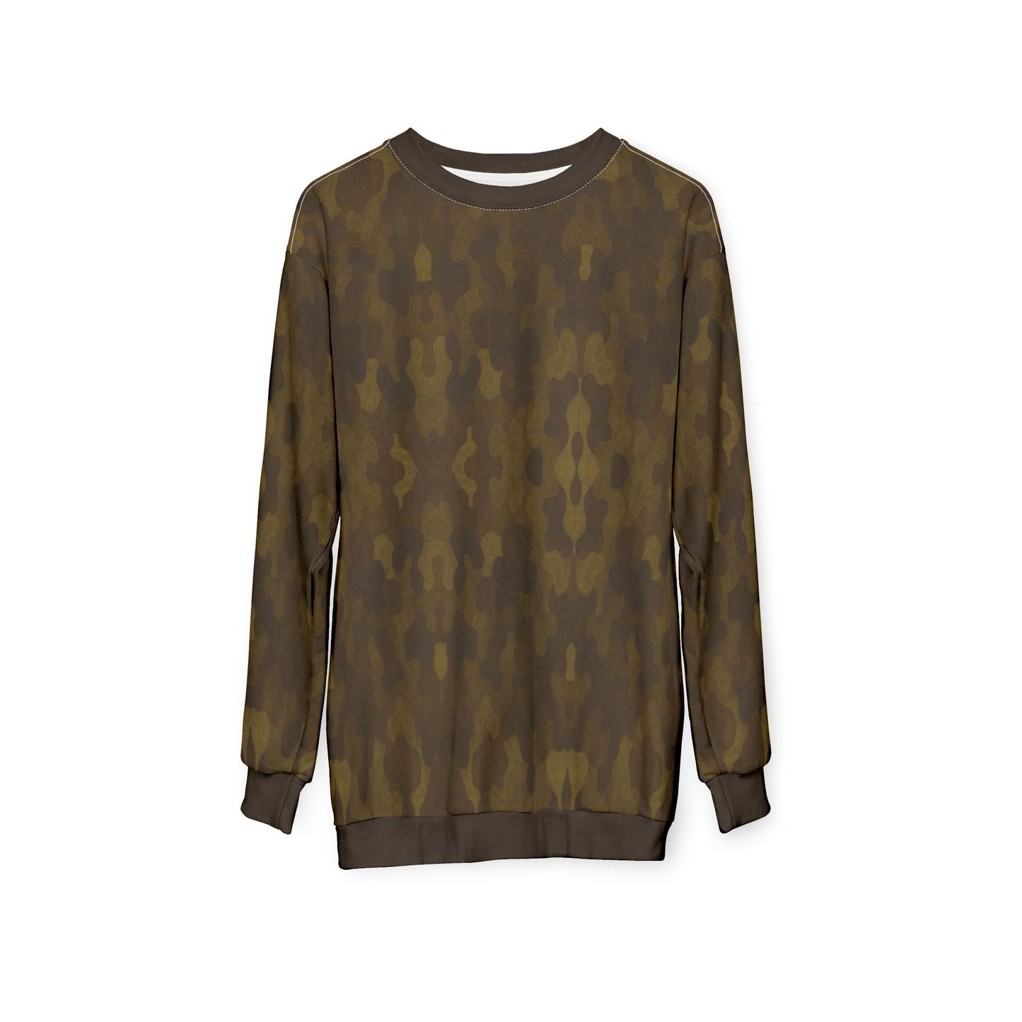 "Swamp Recon Camouflage", Unisex Sweatshirt (Swamp Brown Cuffs and Collar)