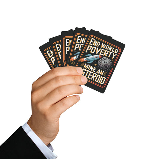 "End World Poverty", Retro Playing Cards (Void Black)