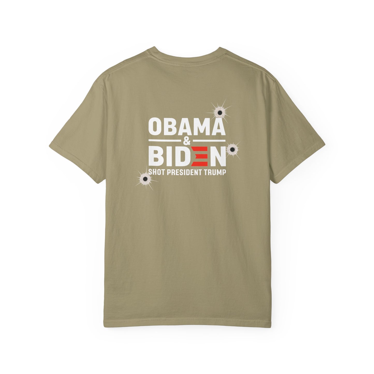 "Obama & Biden Shot President Trump", Unisex Black T-shirt