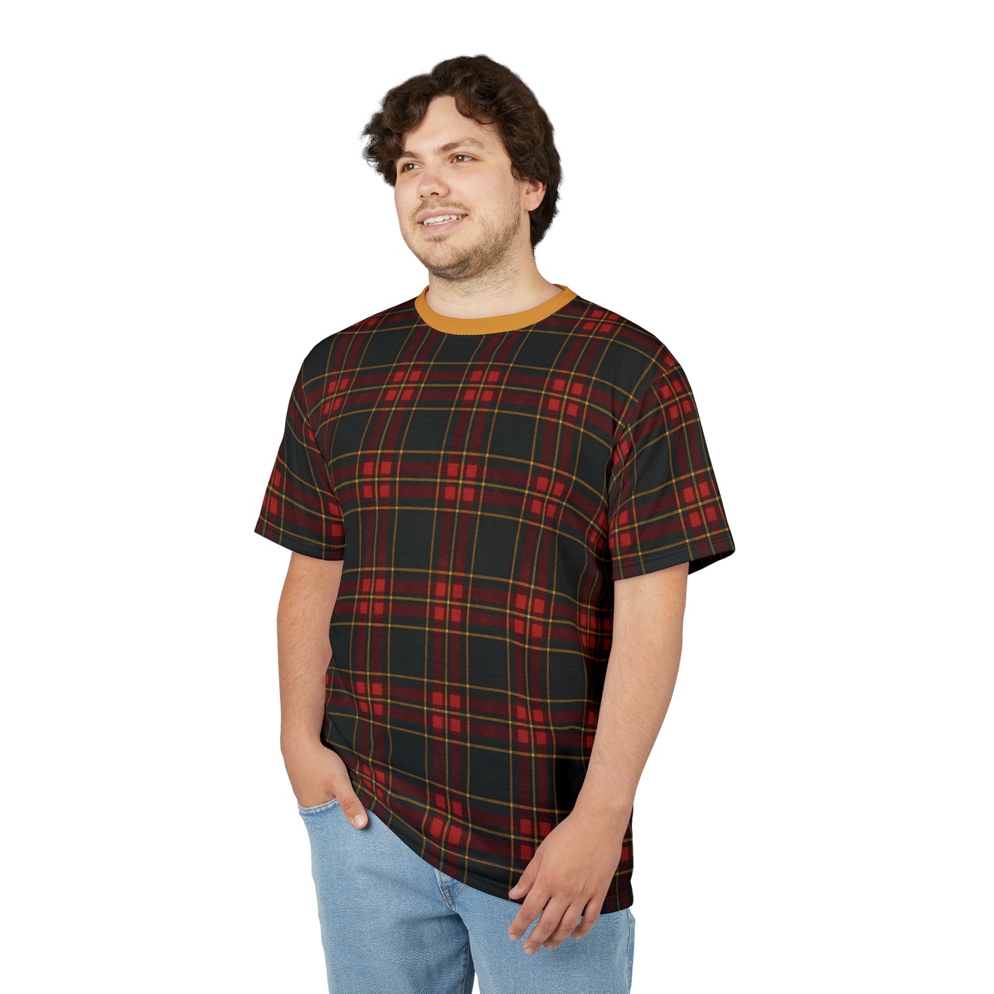 "Kilmor Gallóglach Tartan", Unisex Tee (Gallóglach Yellow Collar)