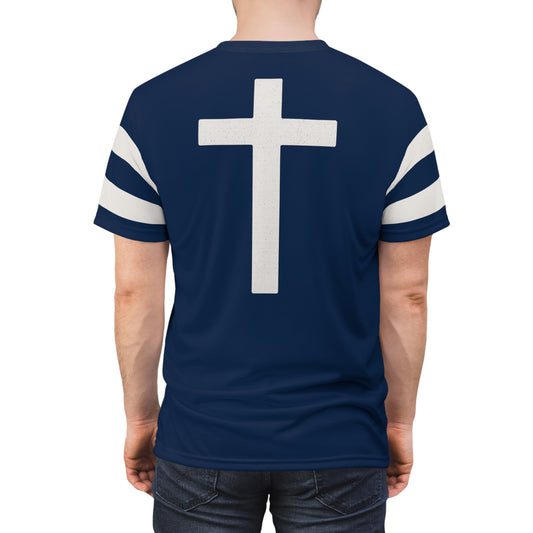 "Faith Overcomes Fear", Unisex Tee (Cambridge Blue)