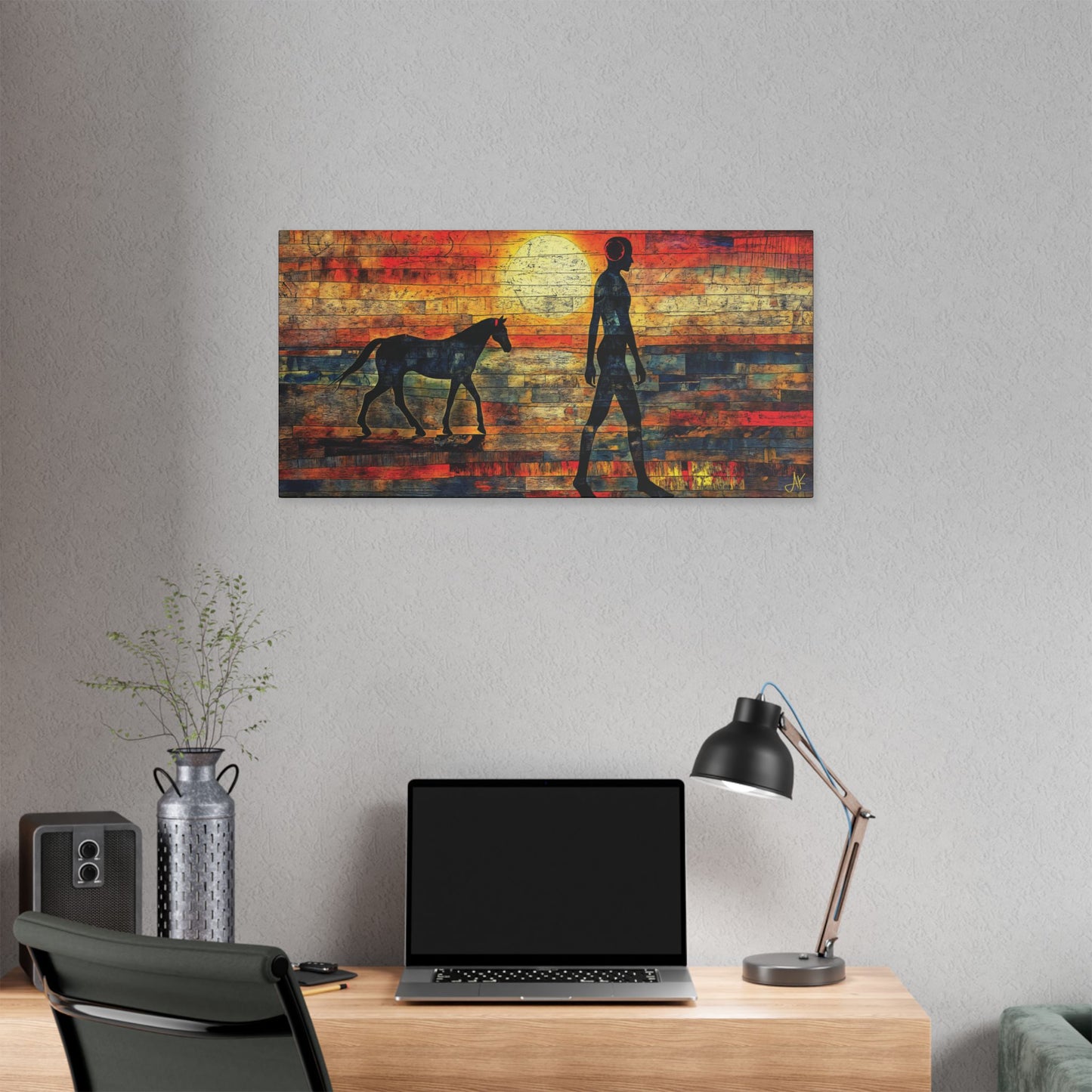 "Anam & Each (Gaelic); Soul and Steed (English)", Stretched Classic Canvas Fine Art Print