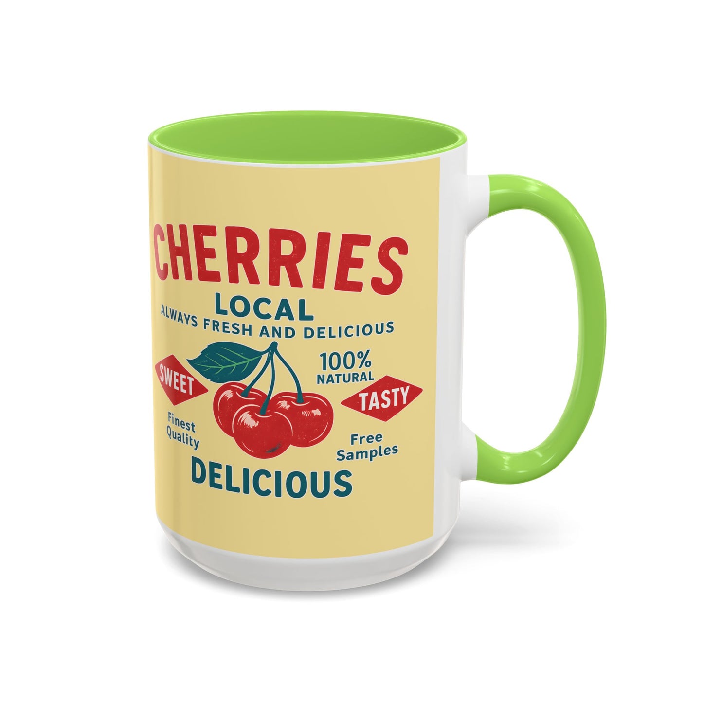 "Delicious Cherries", Colorful Mugs (11oz, 15oz) (Sanctum Veil)