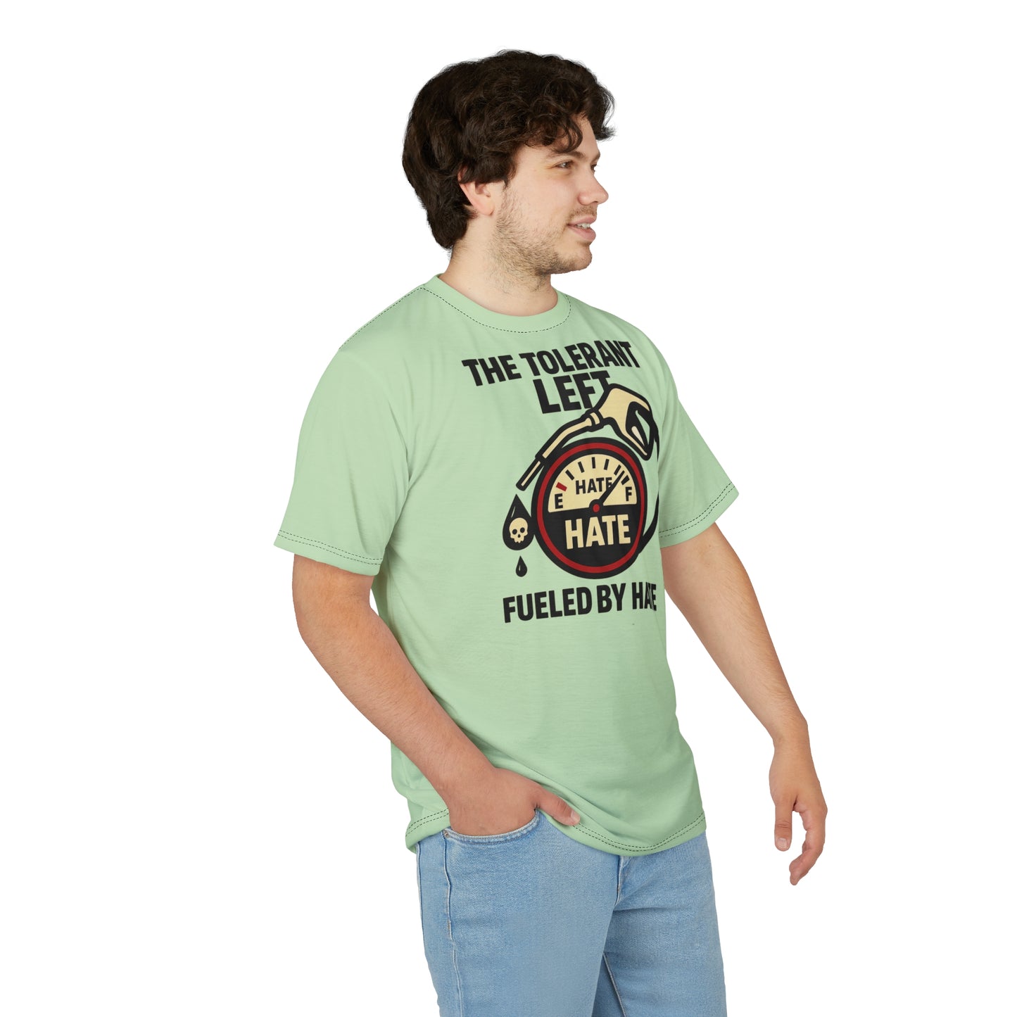 "The Tolerant Left", Unisex T-shirt (Soft Lime Green)