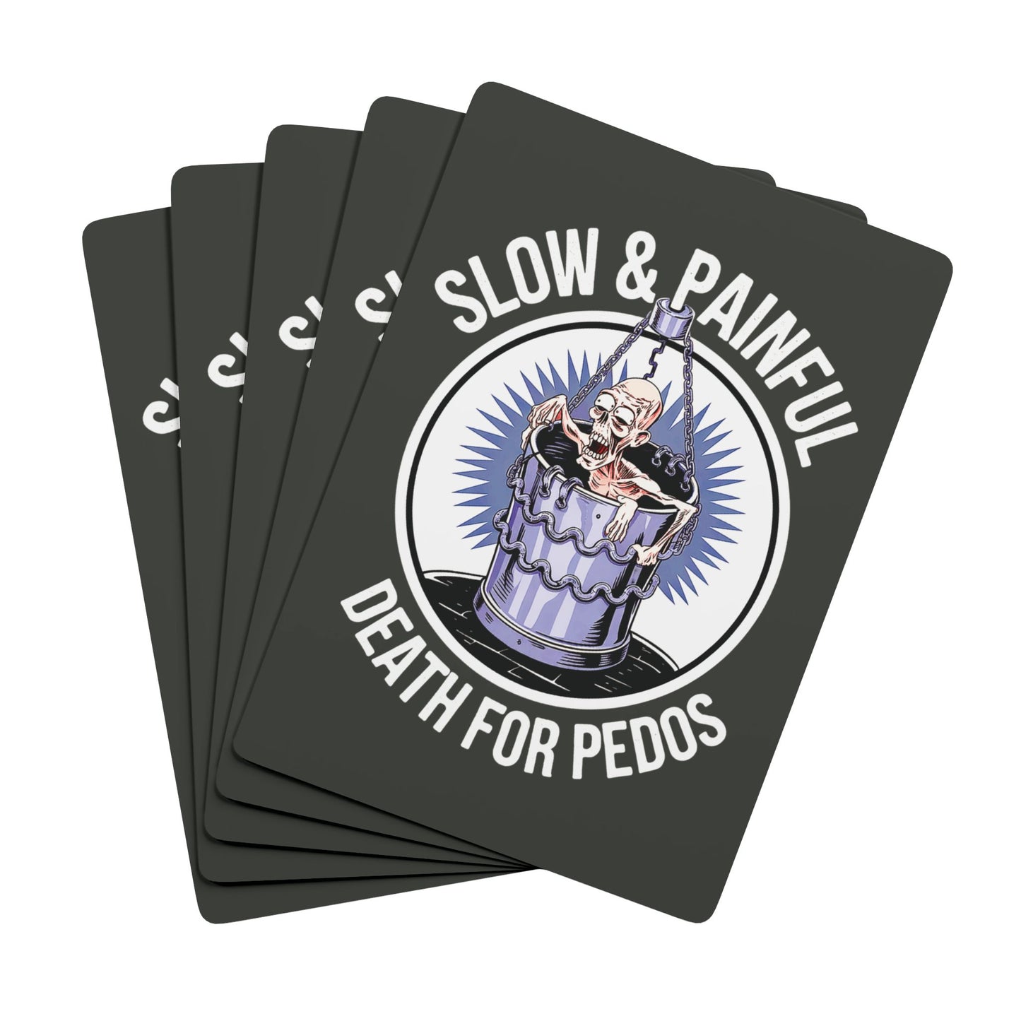 "Death for Pedos", Cultural Playing Cards (Onyx Black) - Go Medieval!