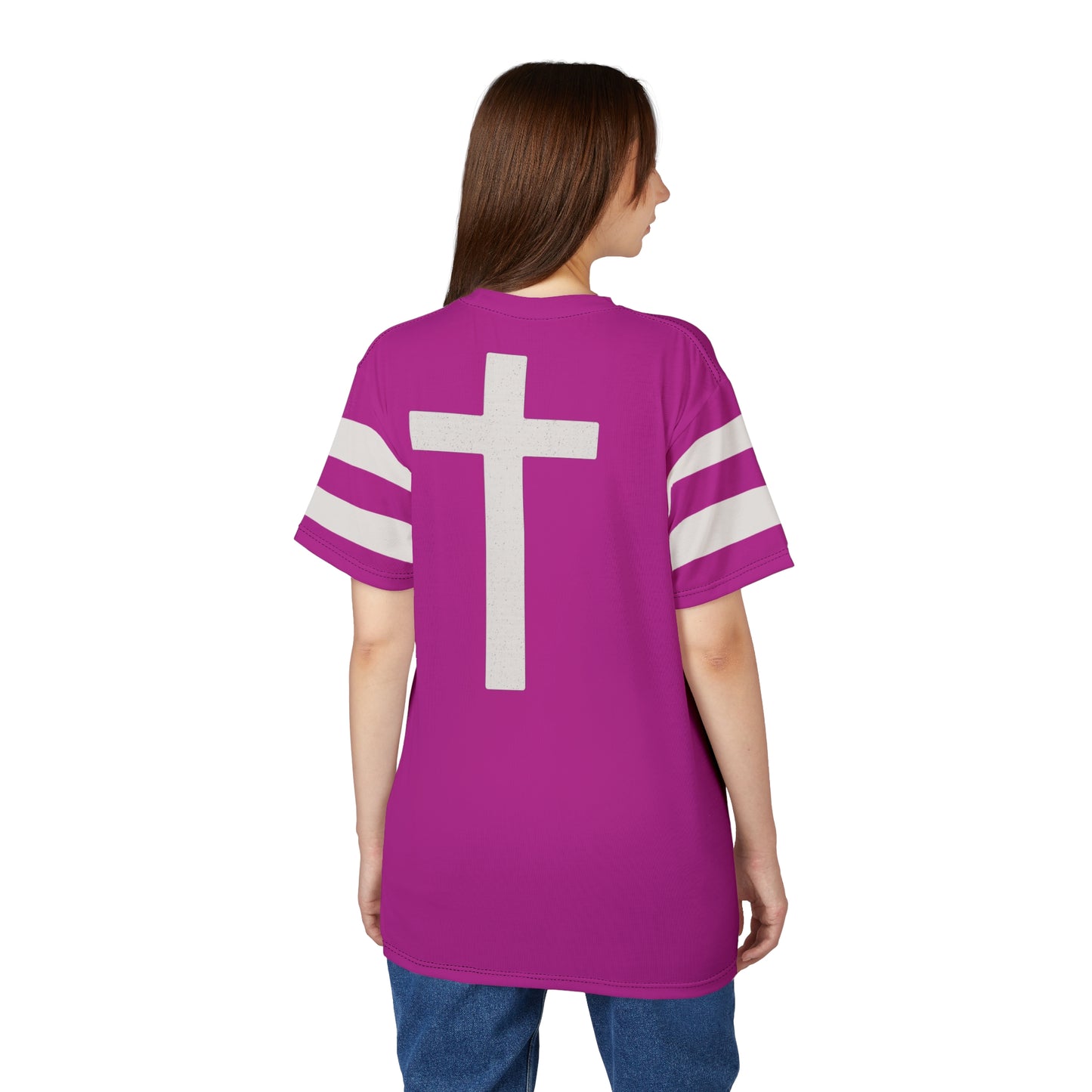 "Faith Overcomes Fear", Unisex Tee (Prairie Foxglove Pink)