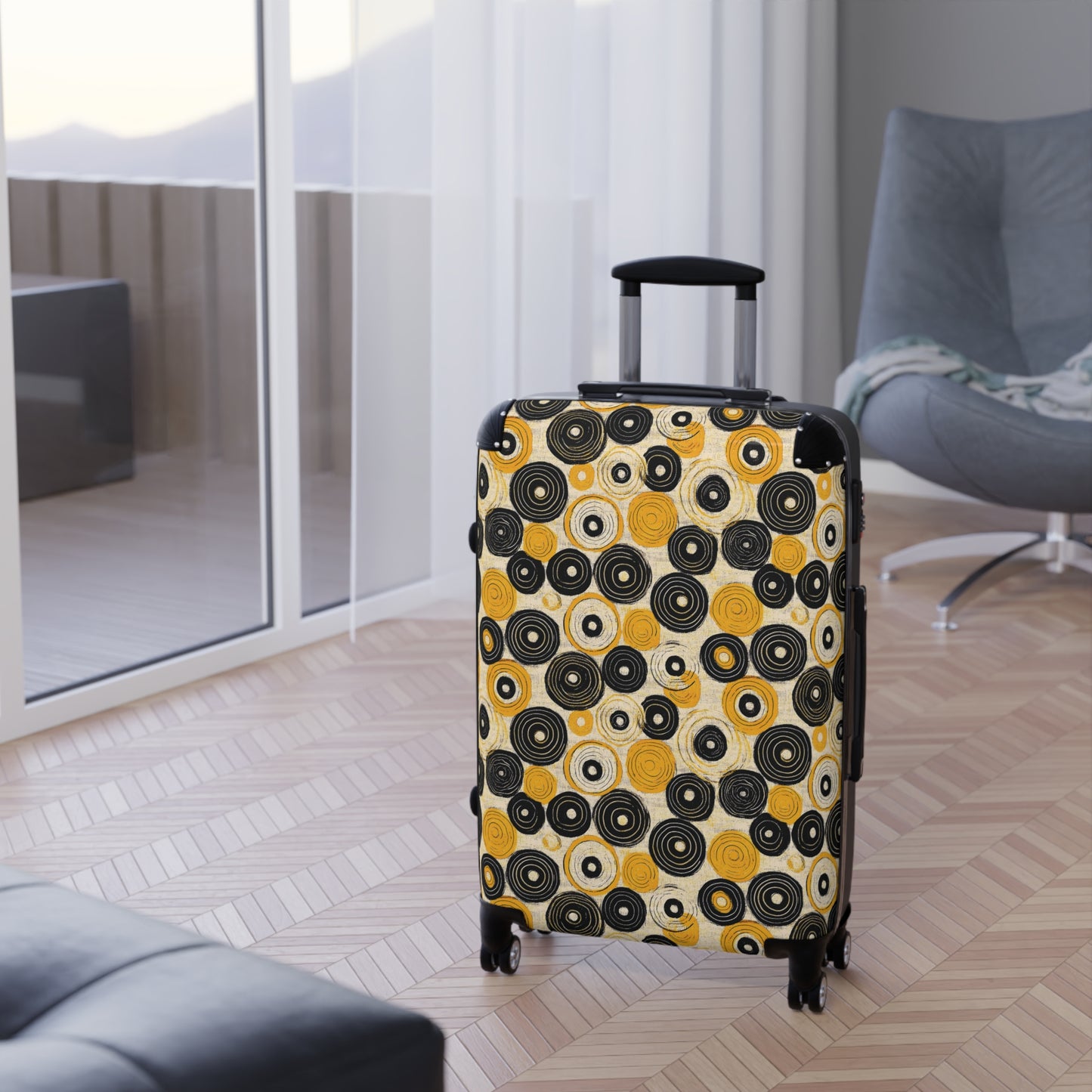 "Old 45's" Pattern Art Suitcases