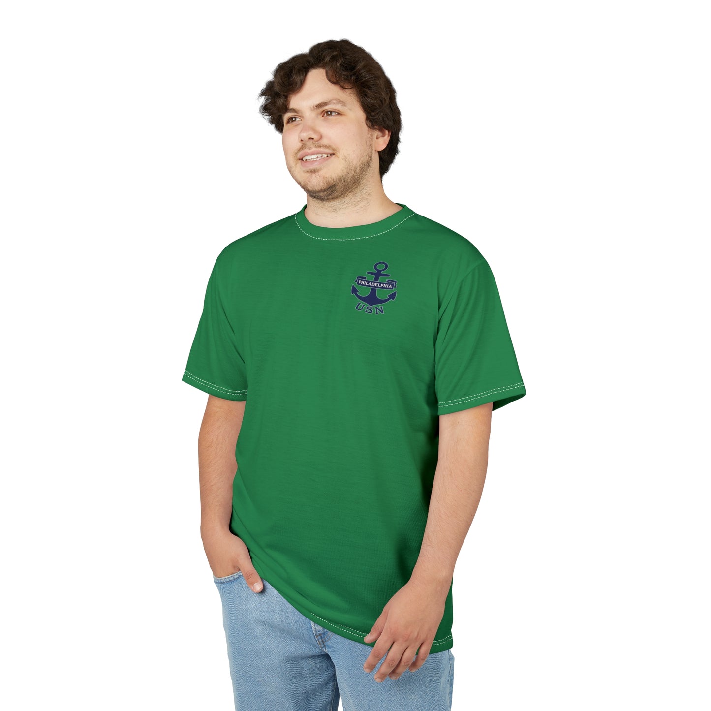 "USN Anchor", Unisex T-shirt (Bottle Glass)