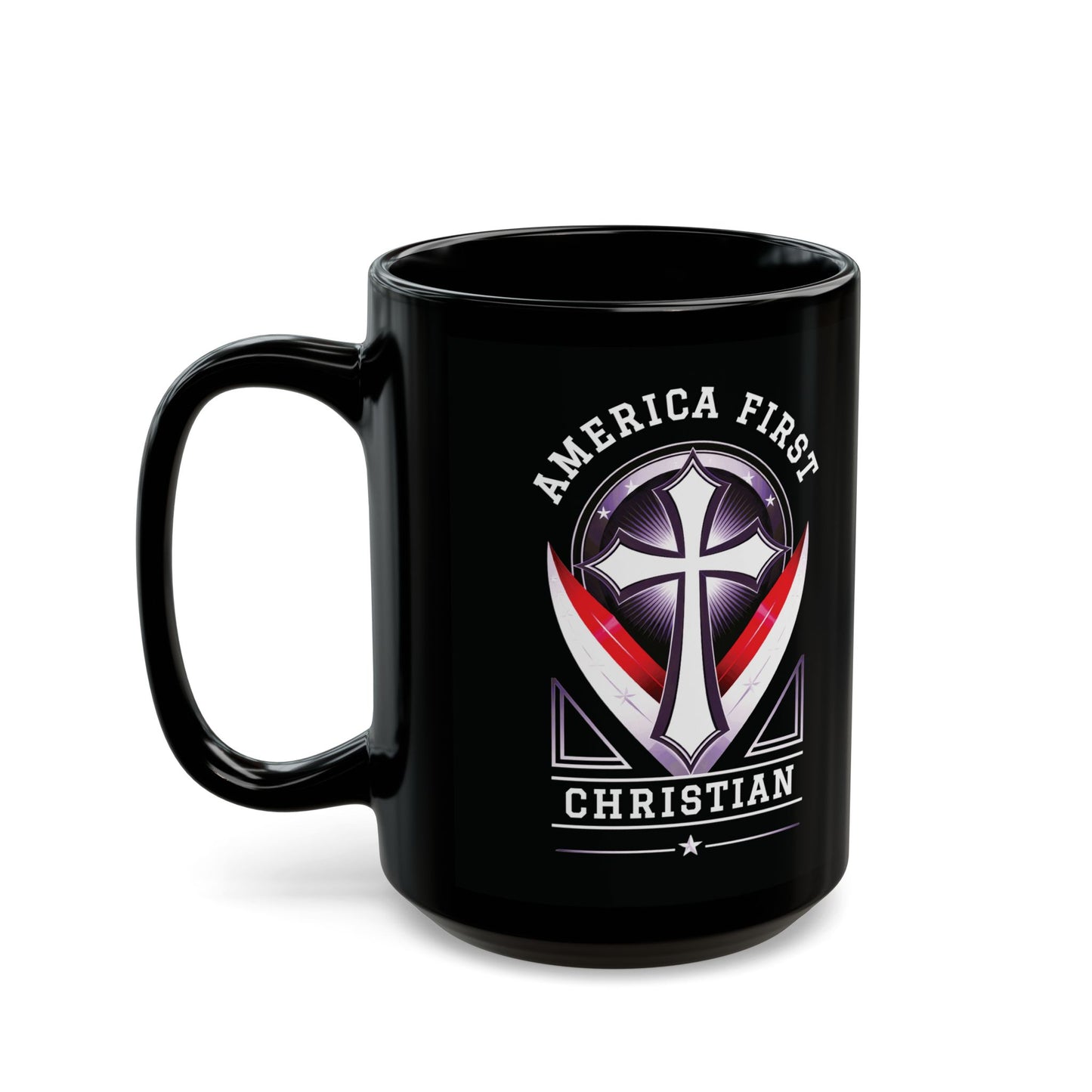 "America First Christian" #03, Black Mug (11oz & 15oz)