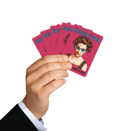 "Keep This Away from Kids", Cultural Playing Cards (Cerise)