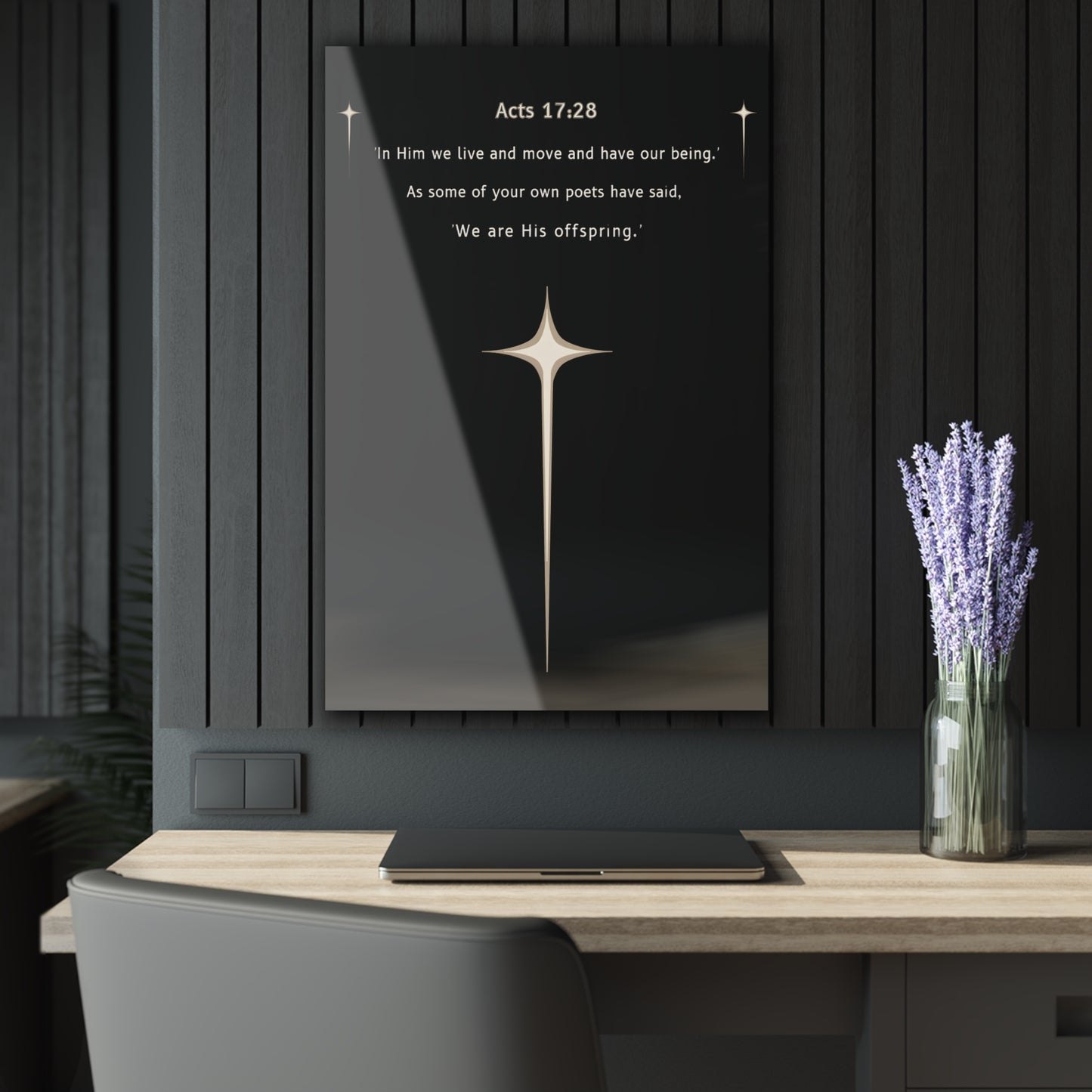 "Acts 17:28", Acrylic Wall Prints (French Cleat Hanging)