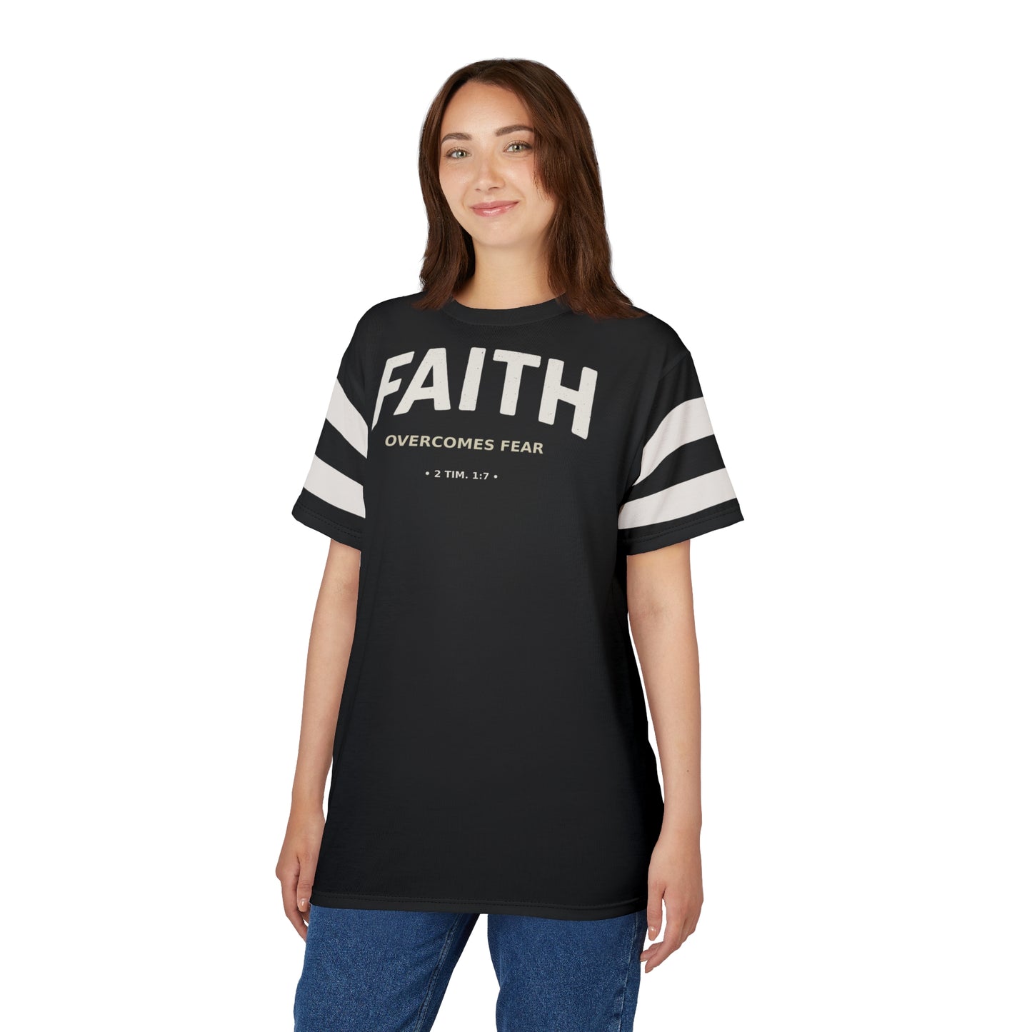 "Faith Overcomes Fear", Unisex Tee (Moonless Black)