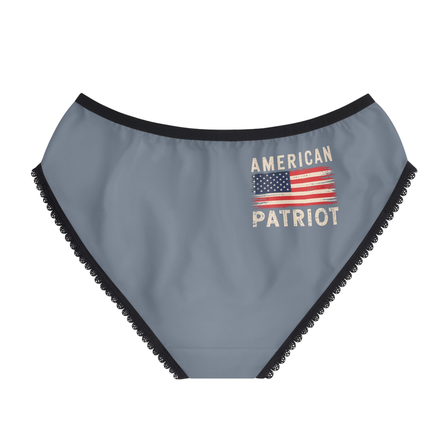 "American Patriot" with Flag #02, Women's Briefs (Atlantic Grey)
