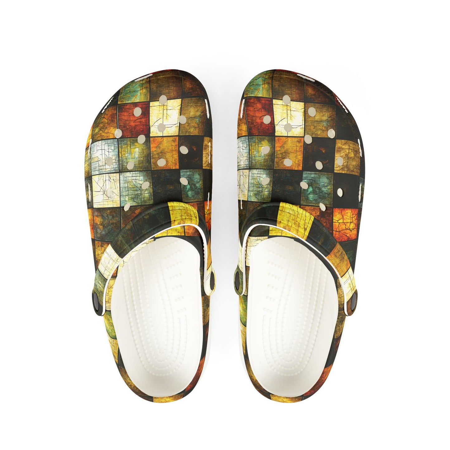 "Wood Block Pattern" #01, Foam Rubber Clogs