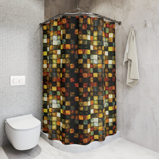 "Wood Block Pattern" #01, Shower Curtains