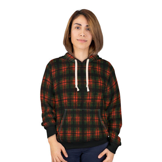 "Kilmor Brieve Tartan", Unisex Wearable Art Pullover Hoodie