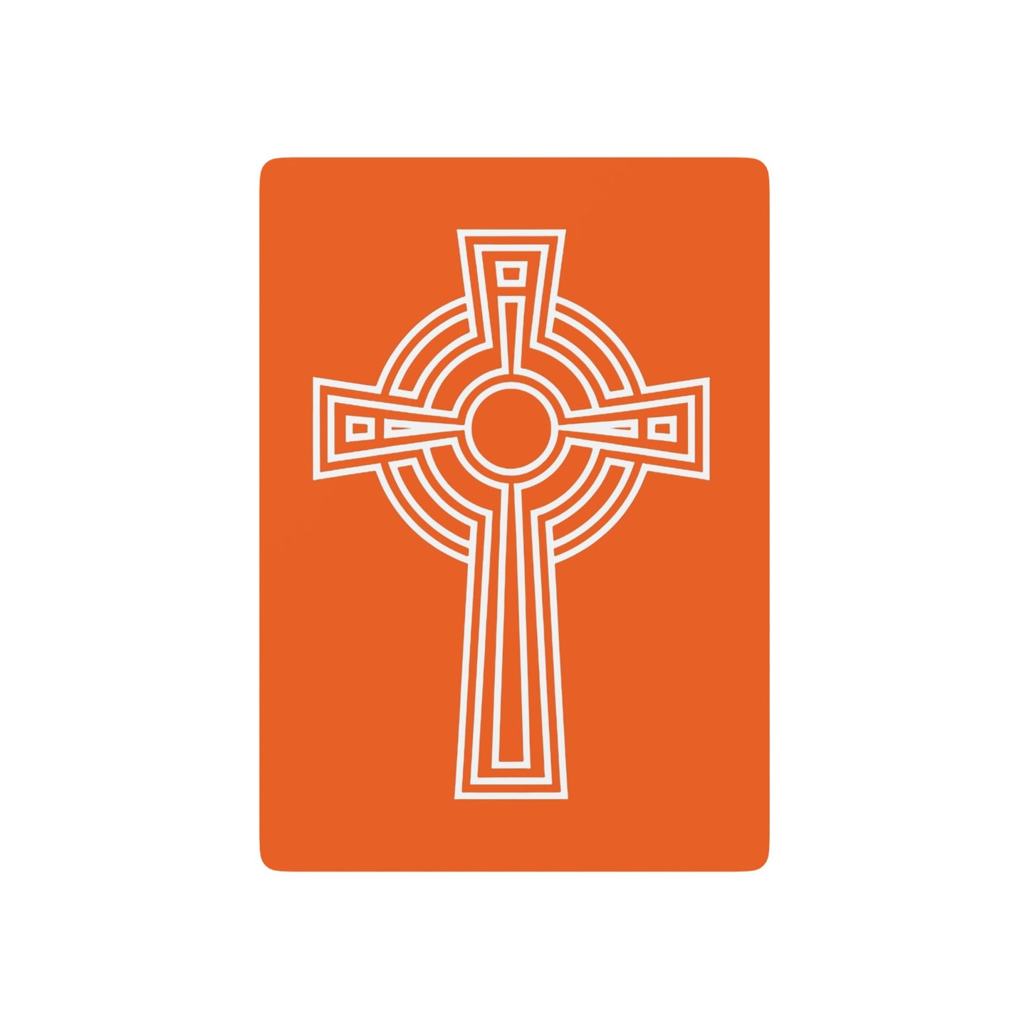 "A Simple High Cross", Christian Playing Cards (Lava Orange)